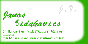 janos vidakovics business card